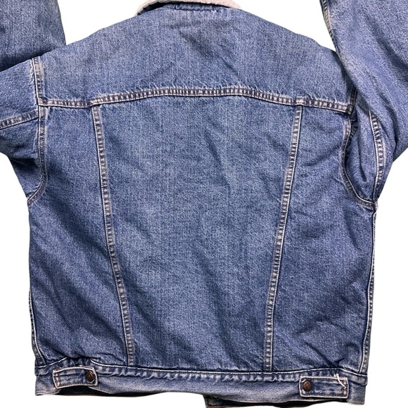 Vintage Levi’s 90s  orange tab Sherpa lined denim jacket USA men’s large - Picture 6 of 6